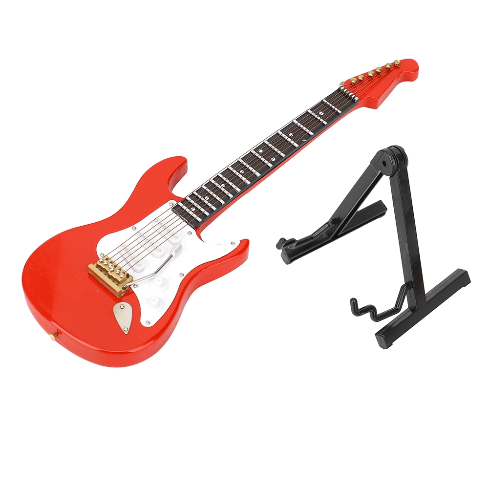 Musical Instrument Of - Miniature Red Electric Guitar Model Musical
