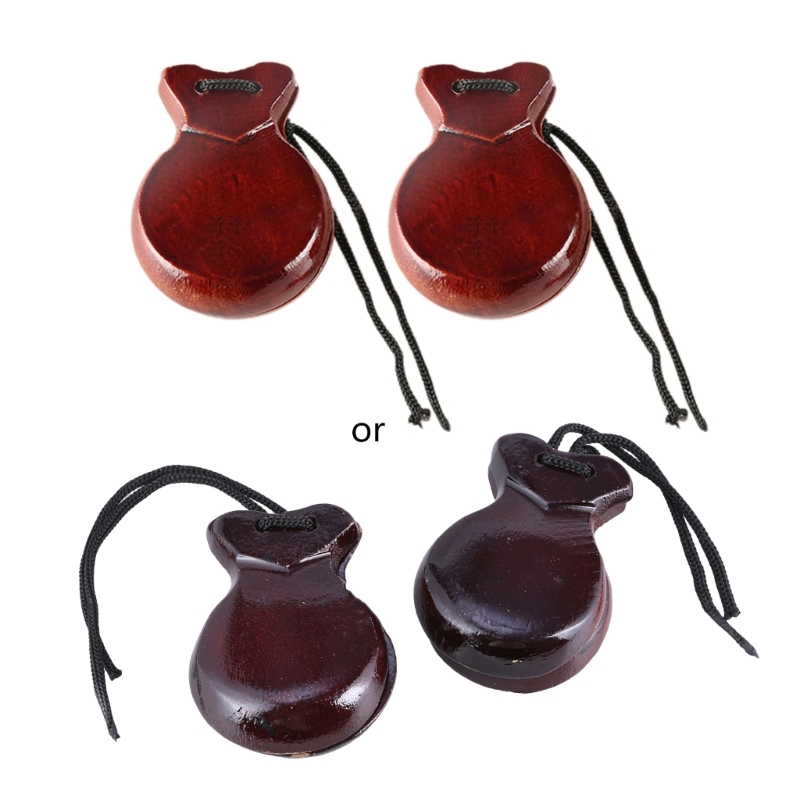 Musical Instrument Clapper - 2 Pcs Wood Spanish Castanets Flamenco
