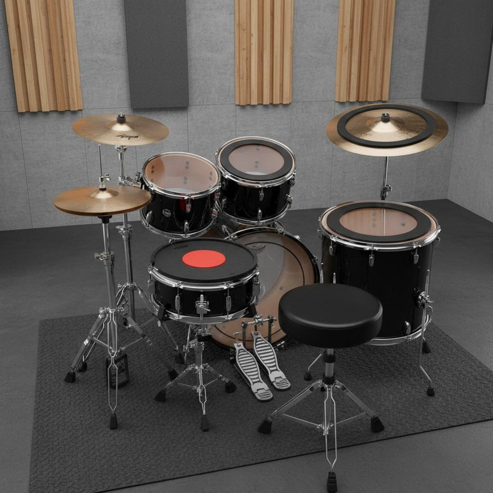 Musical Instrument Set - Rubber Drum and Cymbal Mutes Noise