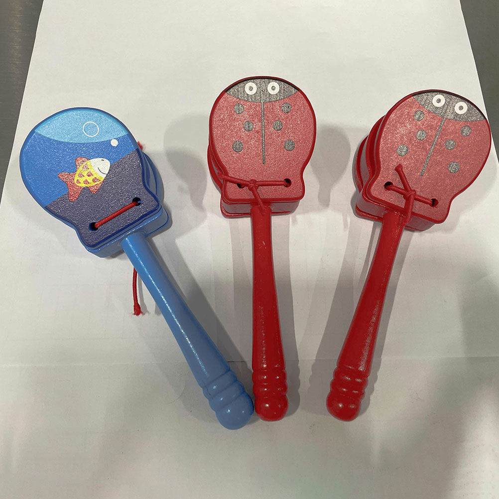 Musical Instrument Clapper - 3Pcs Wooden Cartoon Castanets Hand Clappers