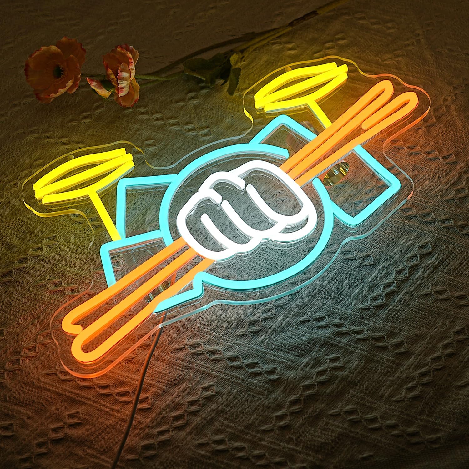 Drum Set Neon Sign USB Powered - Musical Instrument Of review and price