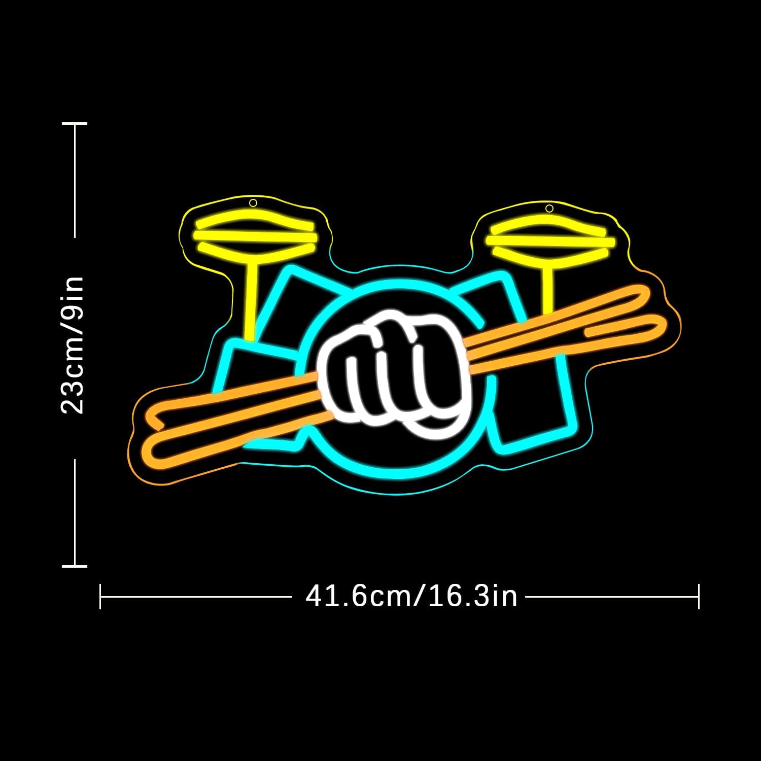 Drum Set Neon Sign USB Powered - Musical Instrument Of review and price