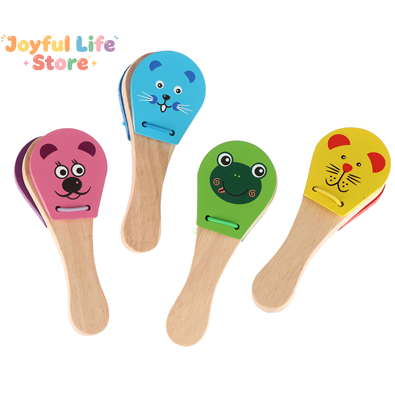 Kids Cartoon Wooden Castanets  - Musical Instrument Clapper review and price