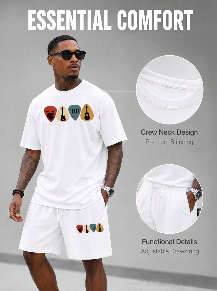 Men S 2 Piece Oversized T-Shir - Musical Instrument Of review and price