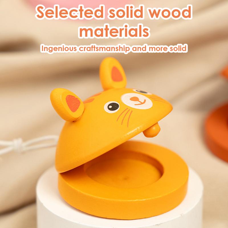 Kids Cartoon Wooden Castanets  - Musical Instrument Clapper review and price