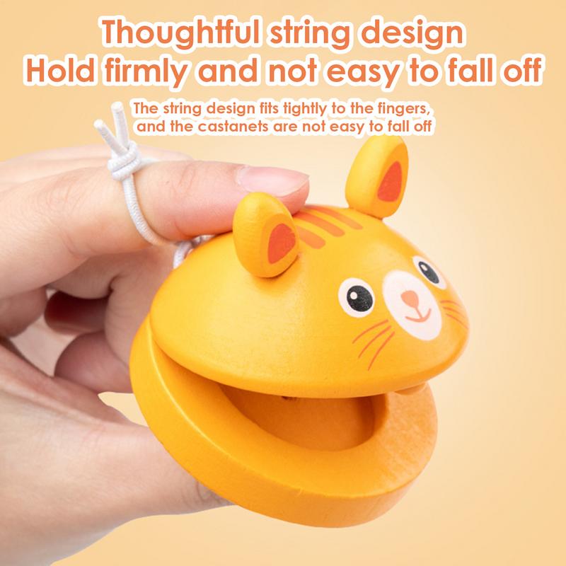 Kids Cartoon Wooden Castanets  - Musical Instrument Clapper review and price